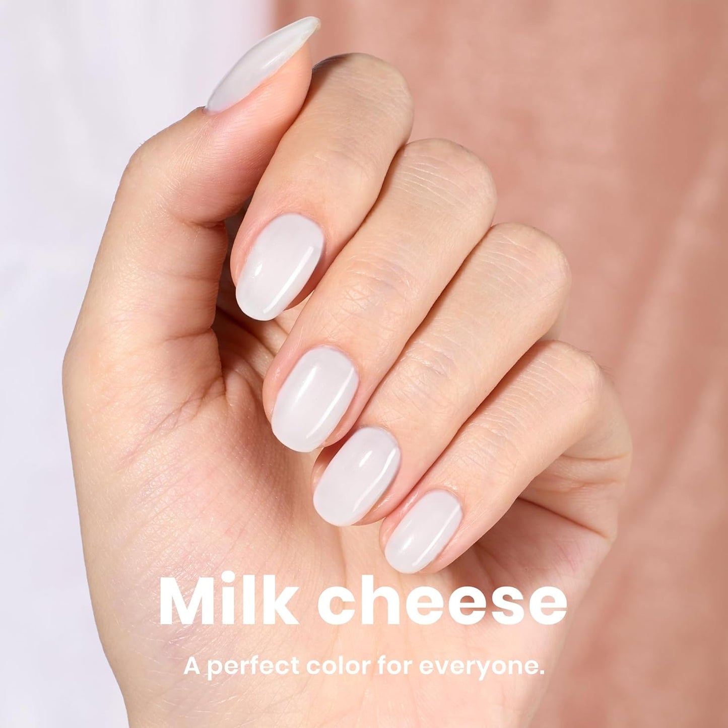 Beetles Nail Polish - Milky White Nail Polish Milk Cheese Color Nail Concealer Fast Dry Quick French White Cream Nail Strengthener and Growth Treatment for Thin and Damaged Nails,0.51 FL OZ