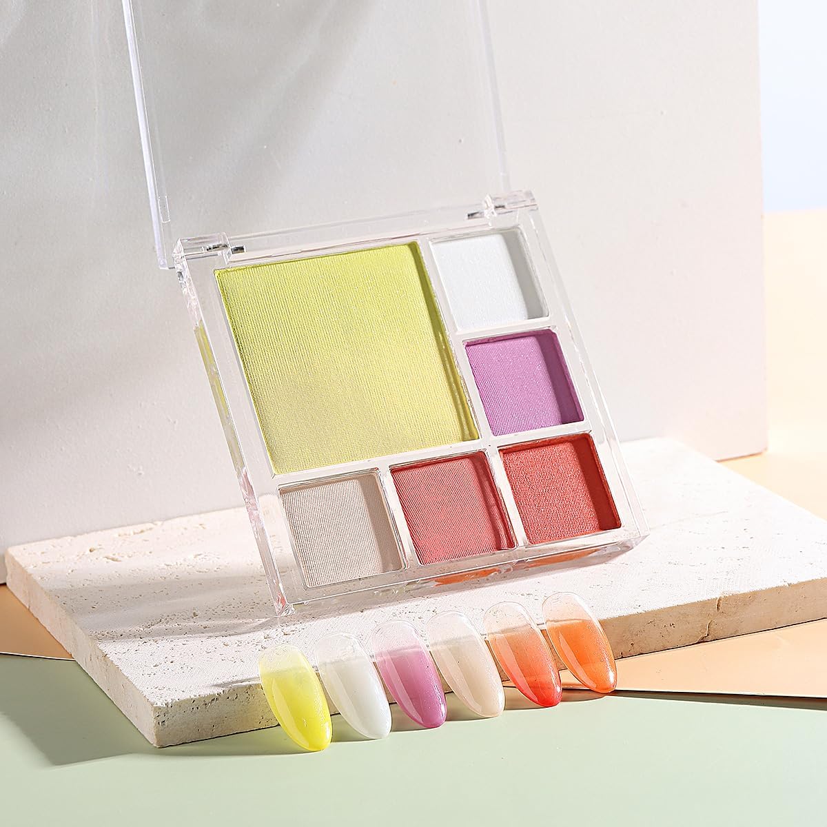 7 Colors Solid Fluorescent Neon Pigment Powder Set Gradient Iridescent Rainbow Palette Glitter Rubbing Dust for Gel Polish Nail Art Decorations