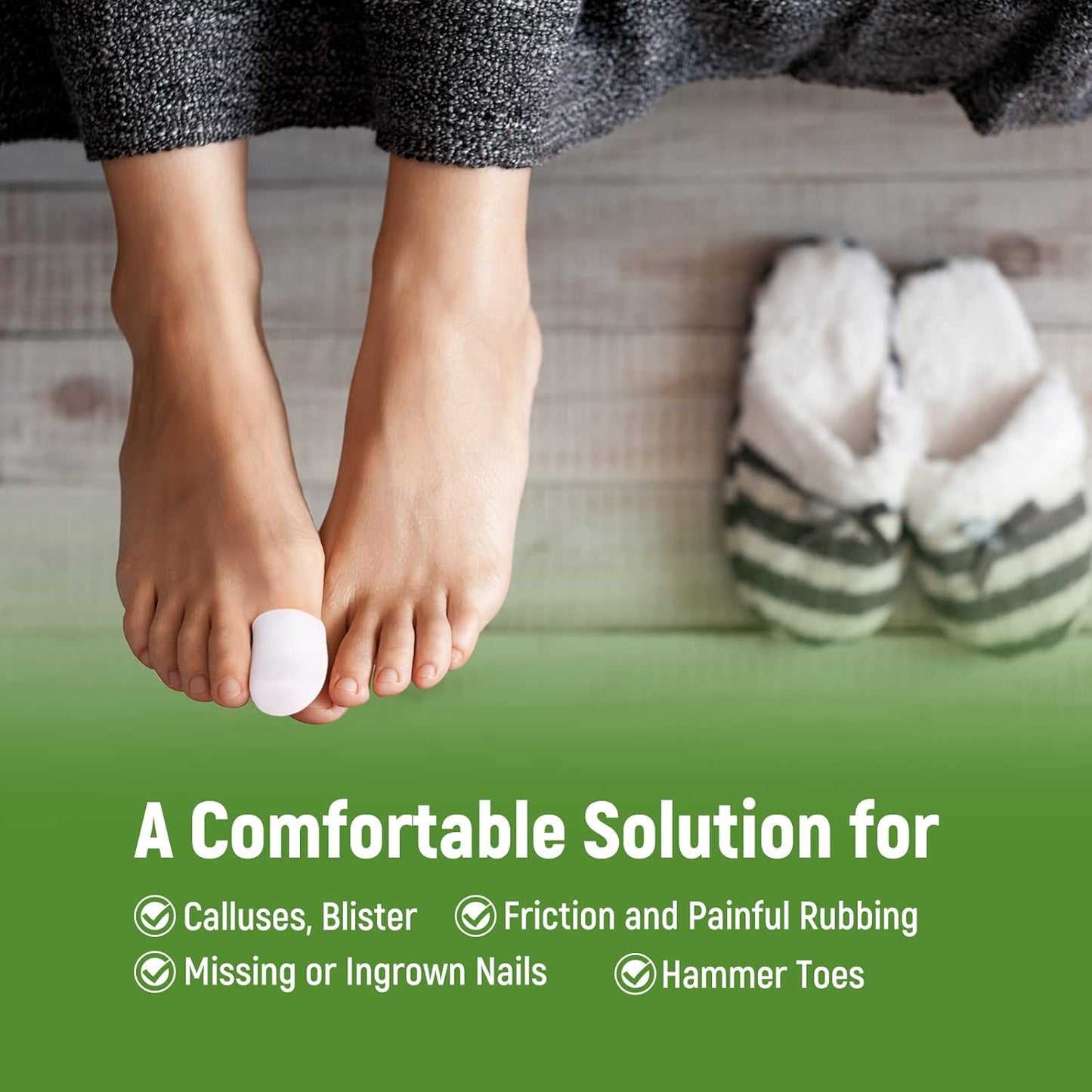 Bukihome Big Toe Protectors 10 ct, Silicone Toe Caps to Cushion Toe Blister, Corn, Callus, Great for Running, Walking, Stop Toe Pain (Large, White)