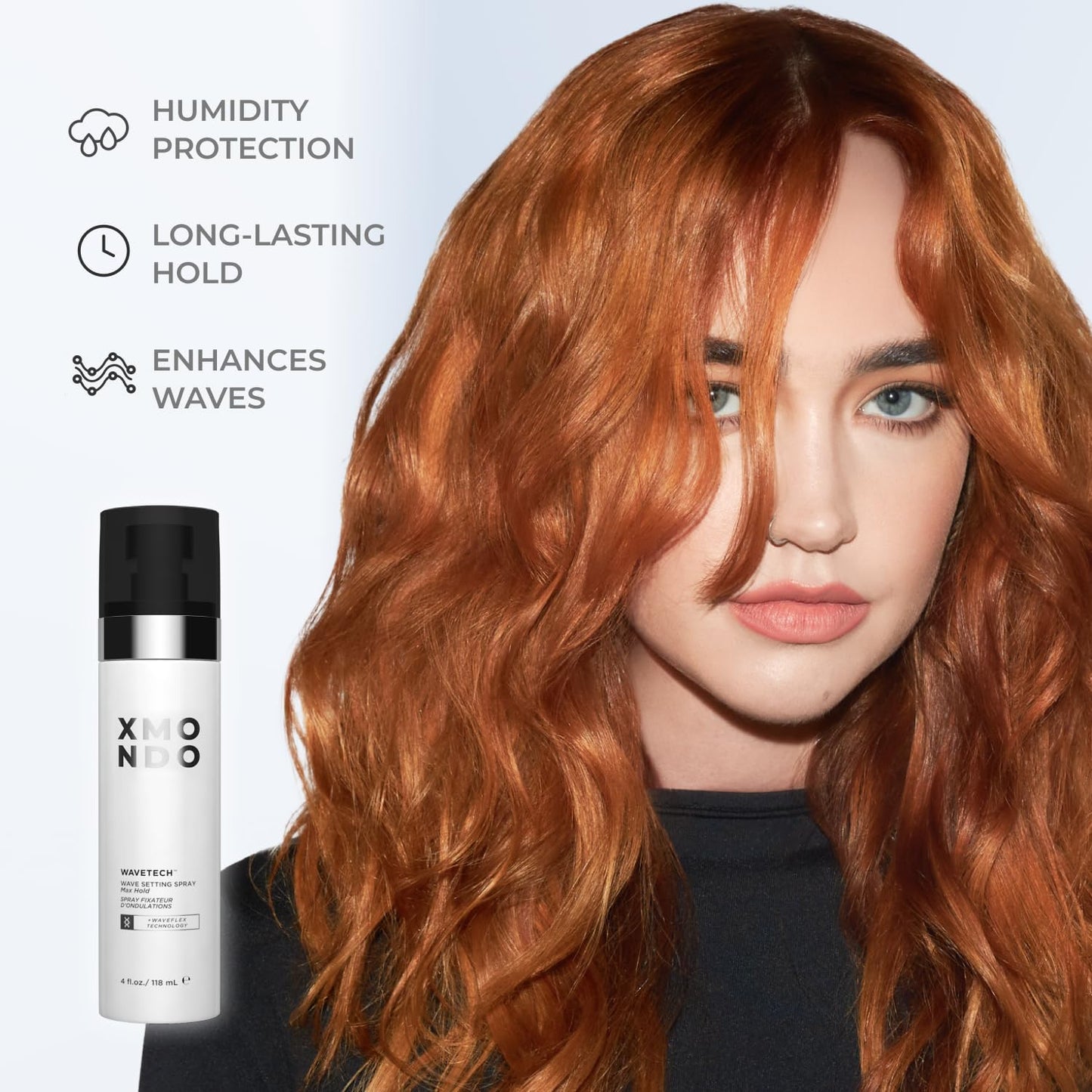 XMONDO Hair Wavetech Wave Setting Spray | Vegan Formula Designed with Waveflex Technology and Styling Polymers for Enhanced Waves Texture, Pro-Vitamin B5 to Combat Breakage and Frizz Control, 4 Fl Oz