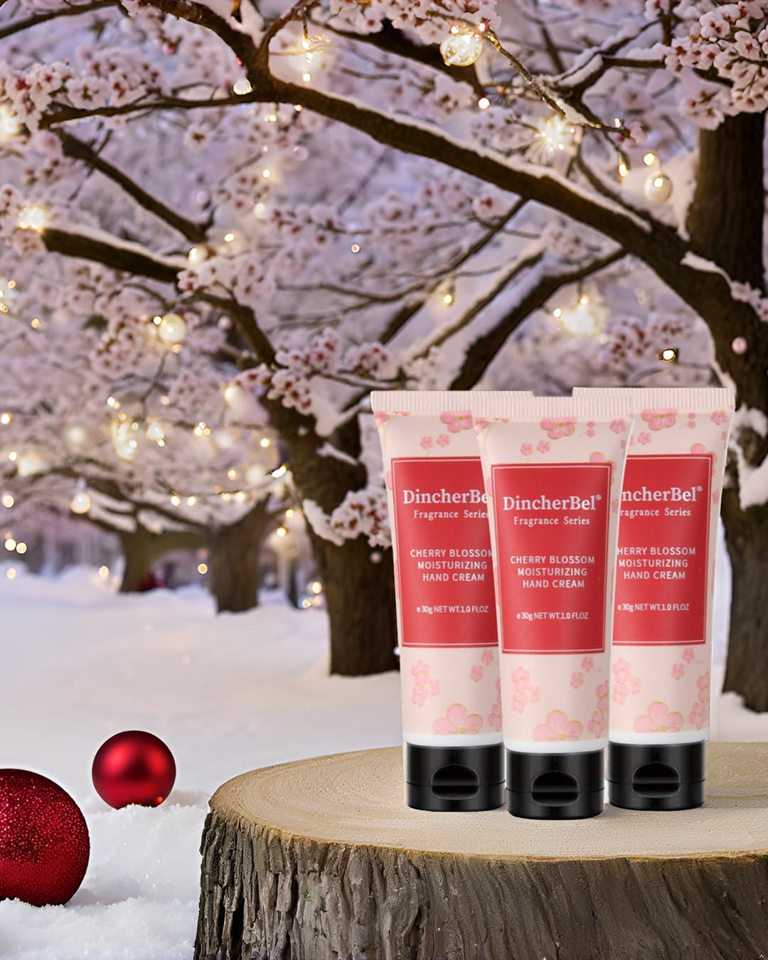 DincherBel 100 Pack Cherry Blossom Moisturizing Hand Cream Set - Travel Size Non-Greasy Hand Lotion Set for Dry Skin, Instant Moisturizing Hand Cream for Women, 1.0 oz/30 ml