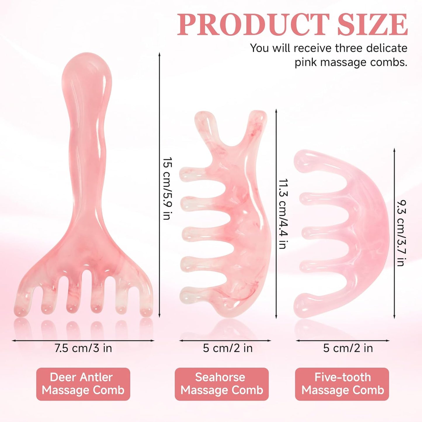 3 Pack Head Massager Tool Scalp Comb Resin Scalp Stress Relax Tool for Giving to Friends & Family as Wedding Gifts, Mother's Day Gifts