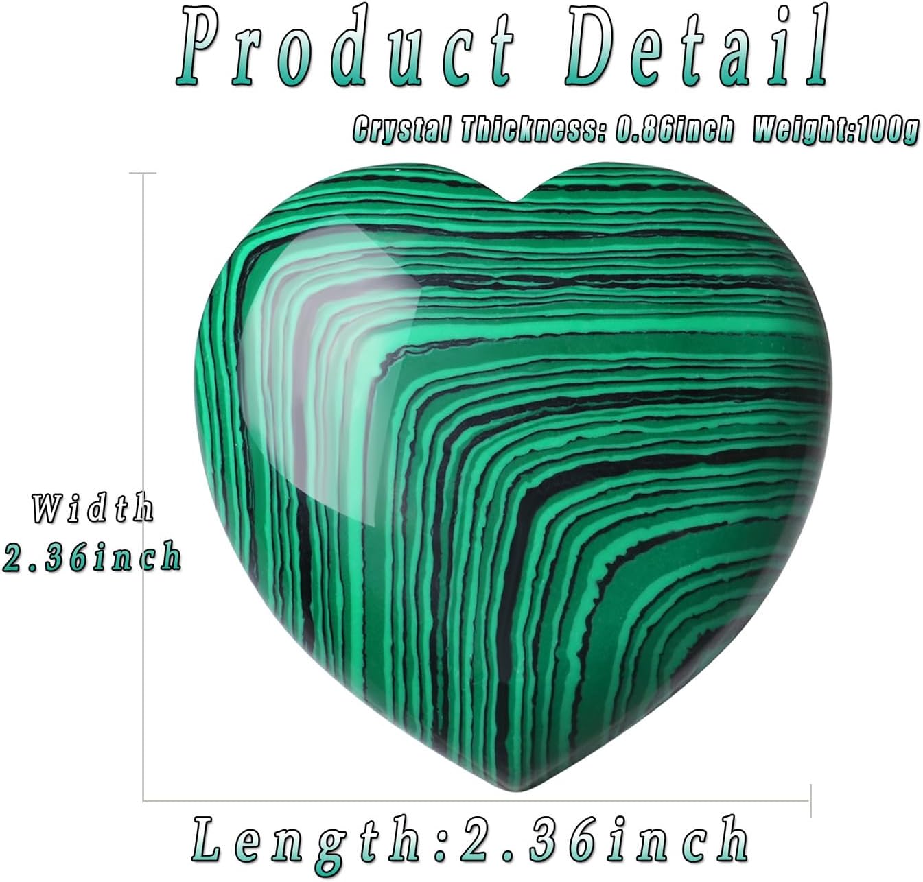 MAIBAOTA 60 mm Malachite Crystals Large Heart Stone Healing Crystals Heart Reiki Crystal Gemstone Polished Heart Shaped Rocks Meditation Mothers Day Crystal Gifts for Mom Her