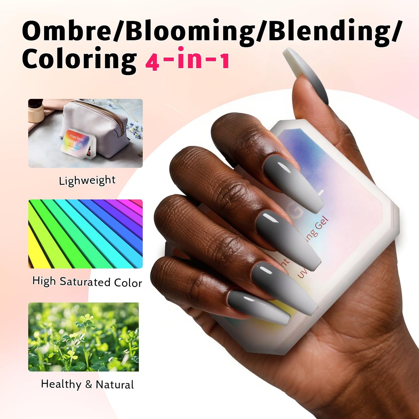 Sponge Pat Paint Nail Gel & Tools Kit, 9 Colors Ombre Nails Gradient Gel Nail Blush Blooming Aura Nails Drawing Stripper Floral Painting Nail Art, No Wipe, UV/LED Curing (9 Colors Set G)