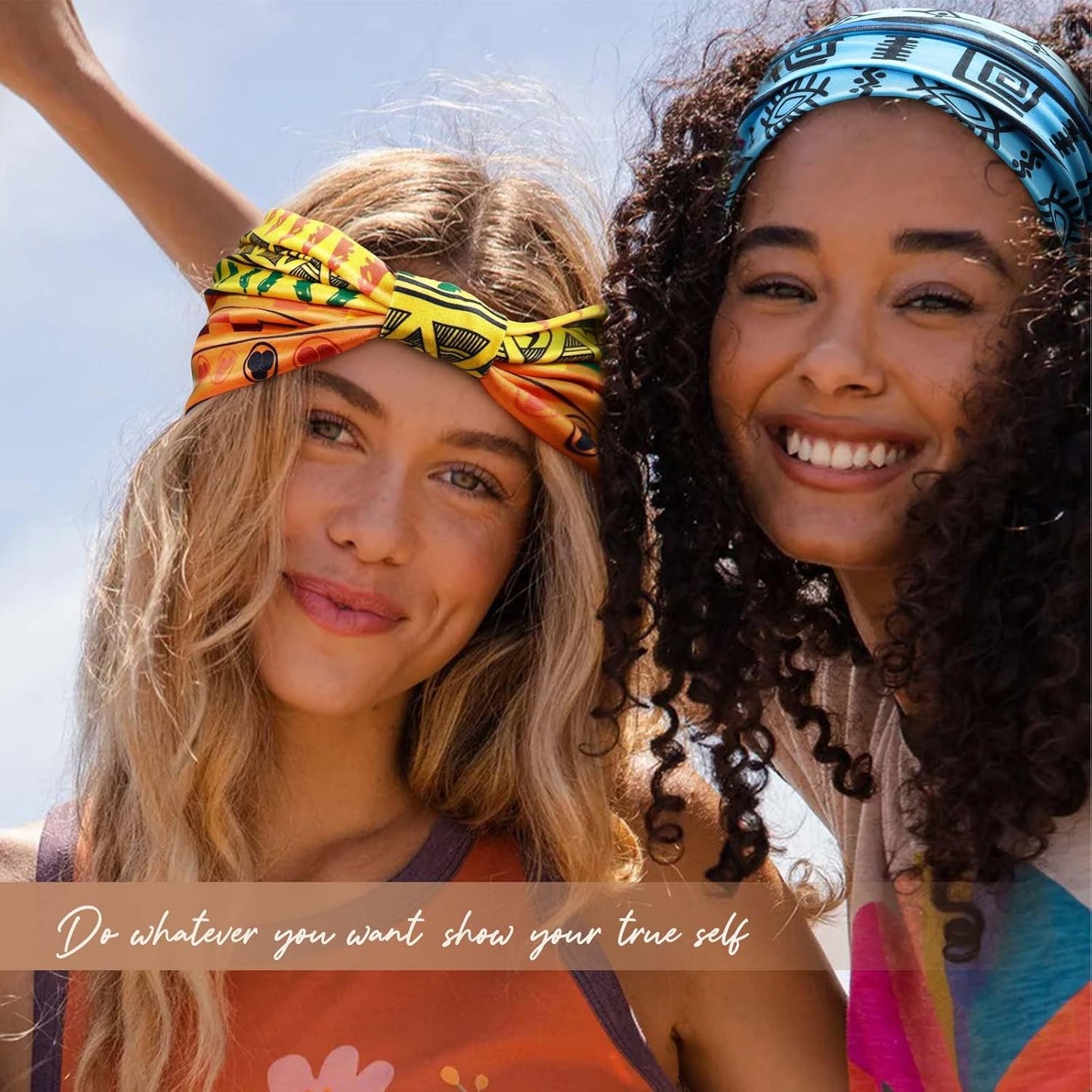 Wide Headbands for Women Knotted No Slip Head Bands Soft Turban Headband Hair Accessories Boho African Solid Color Head Wraps for Women Yoga Workout Pack of 6