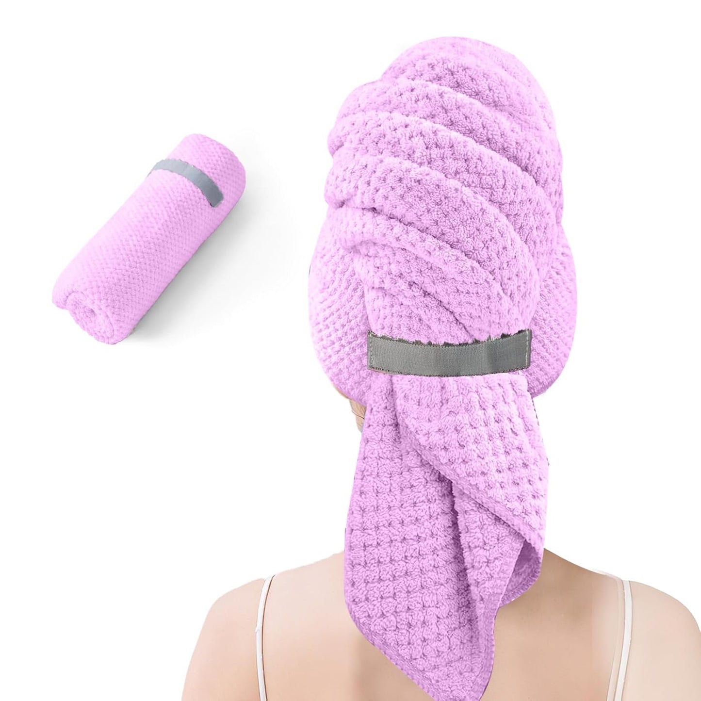 Large Microfiber Hair Towel for Women,Super Soft Anti Frizz & Quick Dry for Curly Hair,Ultra Absorbent Hair Wrap Towels for Long,Thick,Wet Hair 24x42 Inches (Purple)