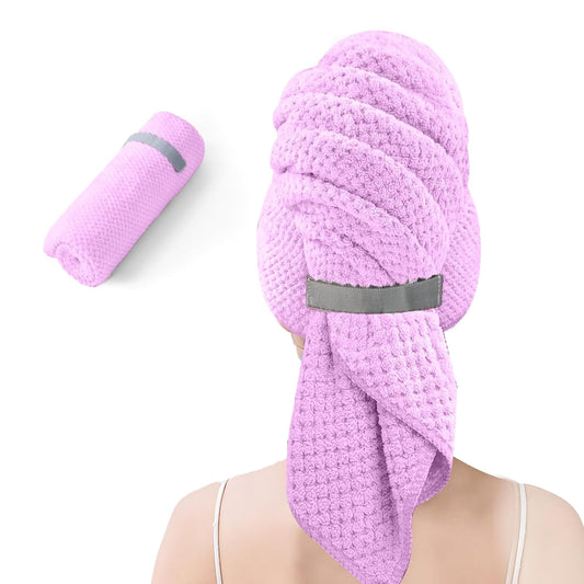 Large Microfiber Hair Towel for Women,Super Soft Anti Frizz & Quick Dry for Curly Hair,Ultra Absorbent Hair Wrap Towels for Long,Thick,Wet Hair 24x42 Inches (Purple)