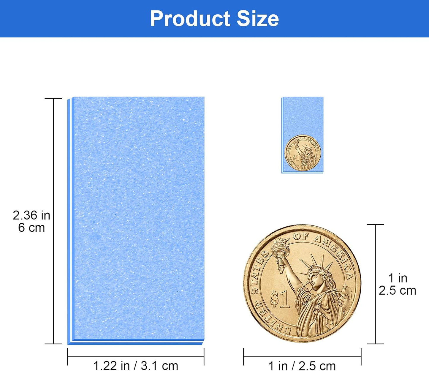 Diesisa Buffer Block Nail File, 100/180 Grit Sponge Nail Buffers for Acrylic Nails, Mini Buffing Block Double Sided for Manicure Tools 30 Count - Blue