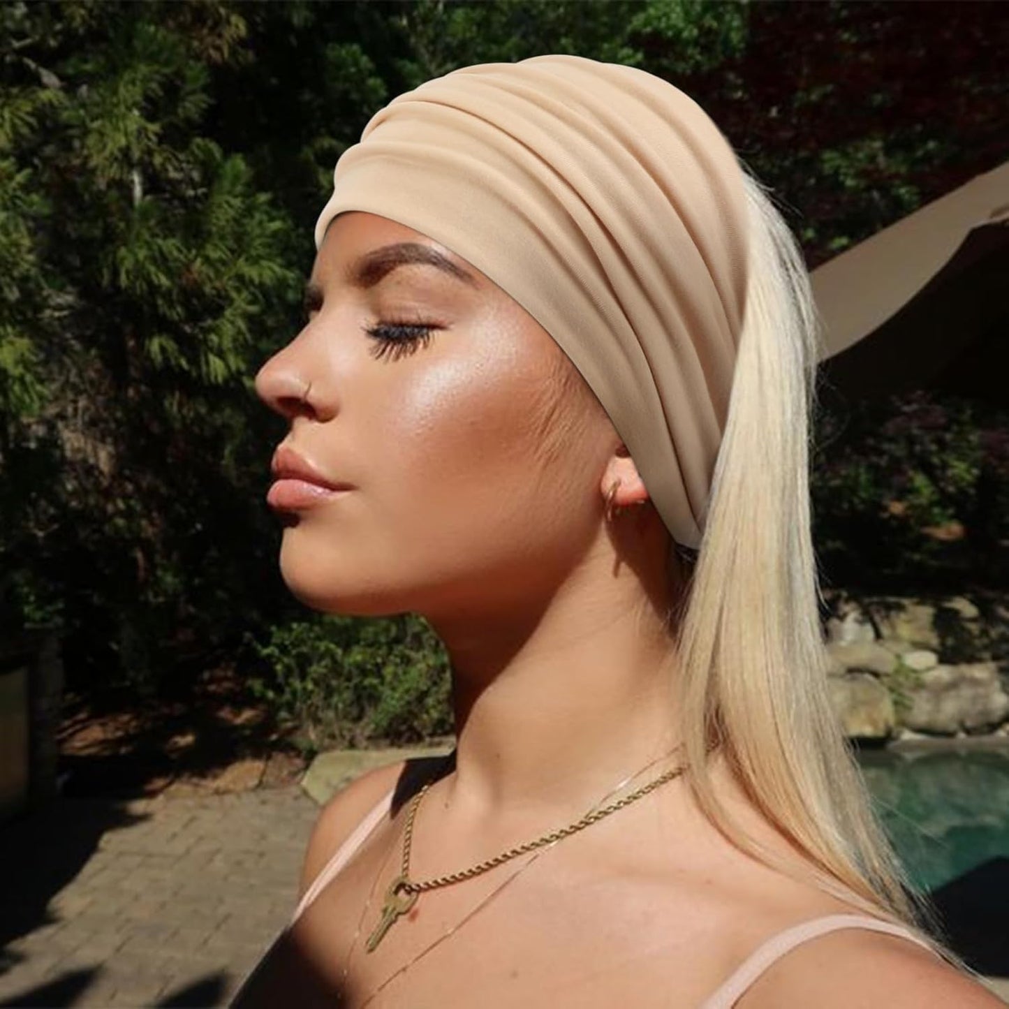 DRESHOW 4 Pack Turban Headbands for Women Wide Vintage Head Wraps Knotted Cute Hair Band Accessories