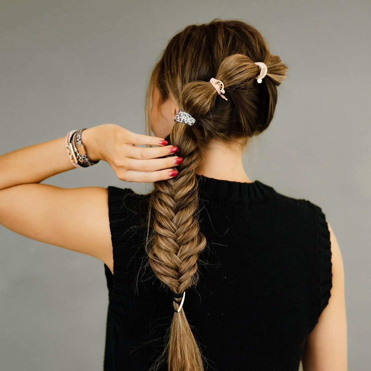 K'lani Wild Bracelets for Women – Elastic Bracelets and Boho Hair Ties – Cute Hair Ties for Women and Hair Tie Accessories – Stylish Bracelets Boho Style for Hair and Wrist – Set of 5 (Large)