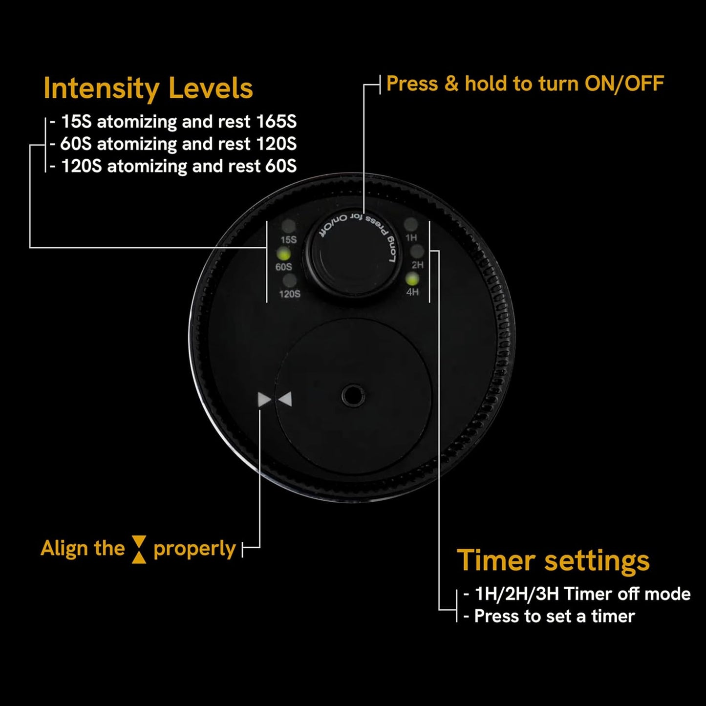 BlueHills Waterless Diffuser Cordless Car Essential Oil Aroma for Essential Oils Large Room Portable USB Travel Hotel Home Long Run Timer Compact Battery-Operated Small Diffusers - J02 Silver Gray