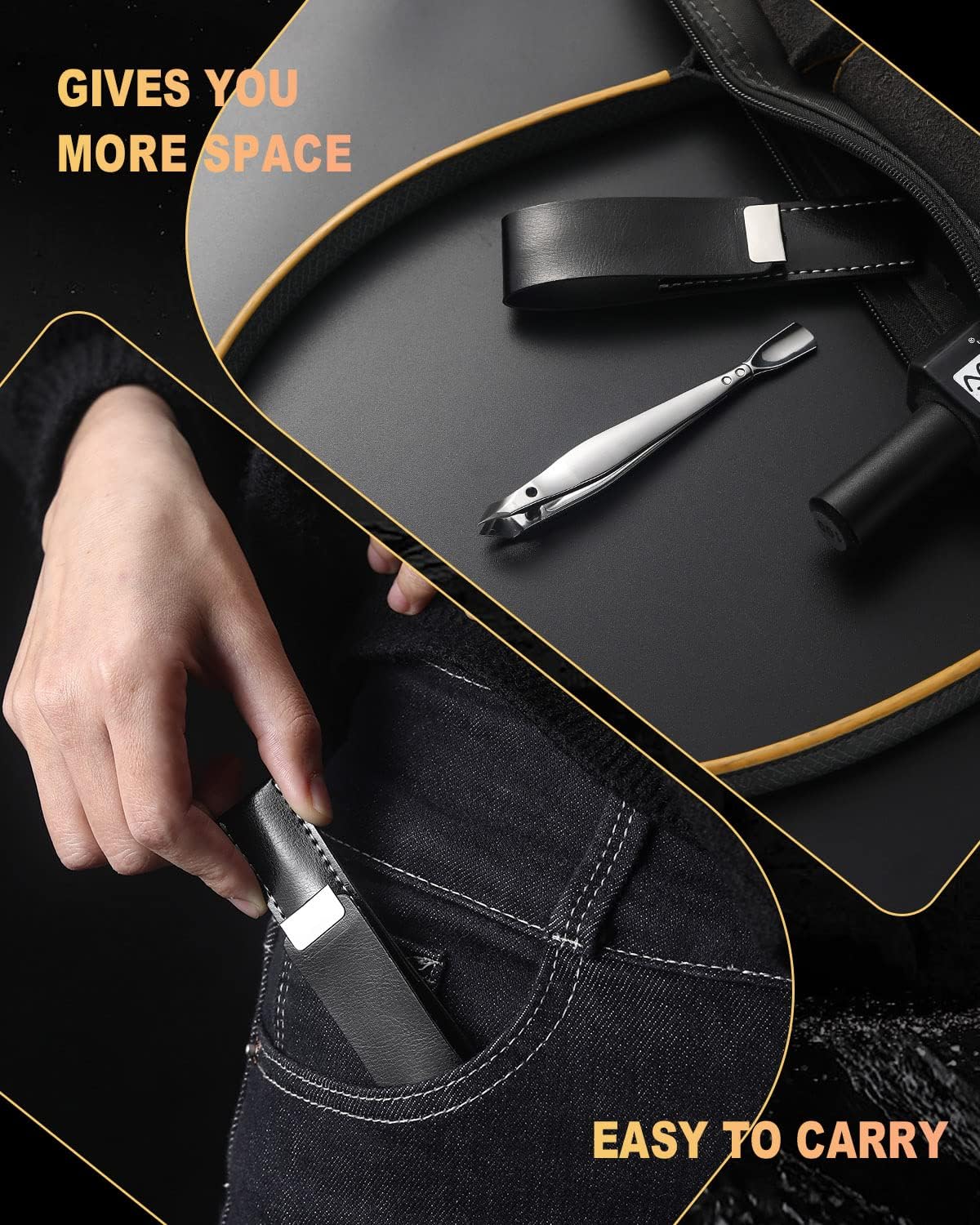 BEZOX Slim Cuticle Clipper with Pusher – 5mm Jaw Stainless Steel Manicure Tools Mini Cuticle Trimmer