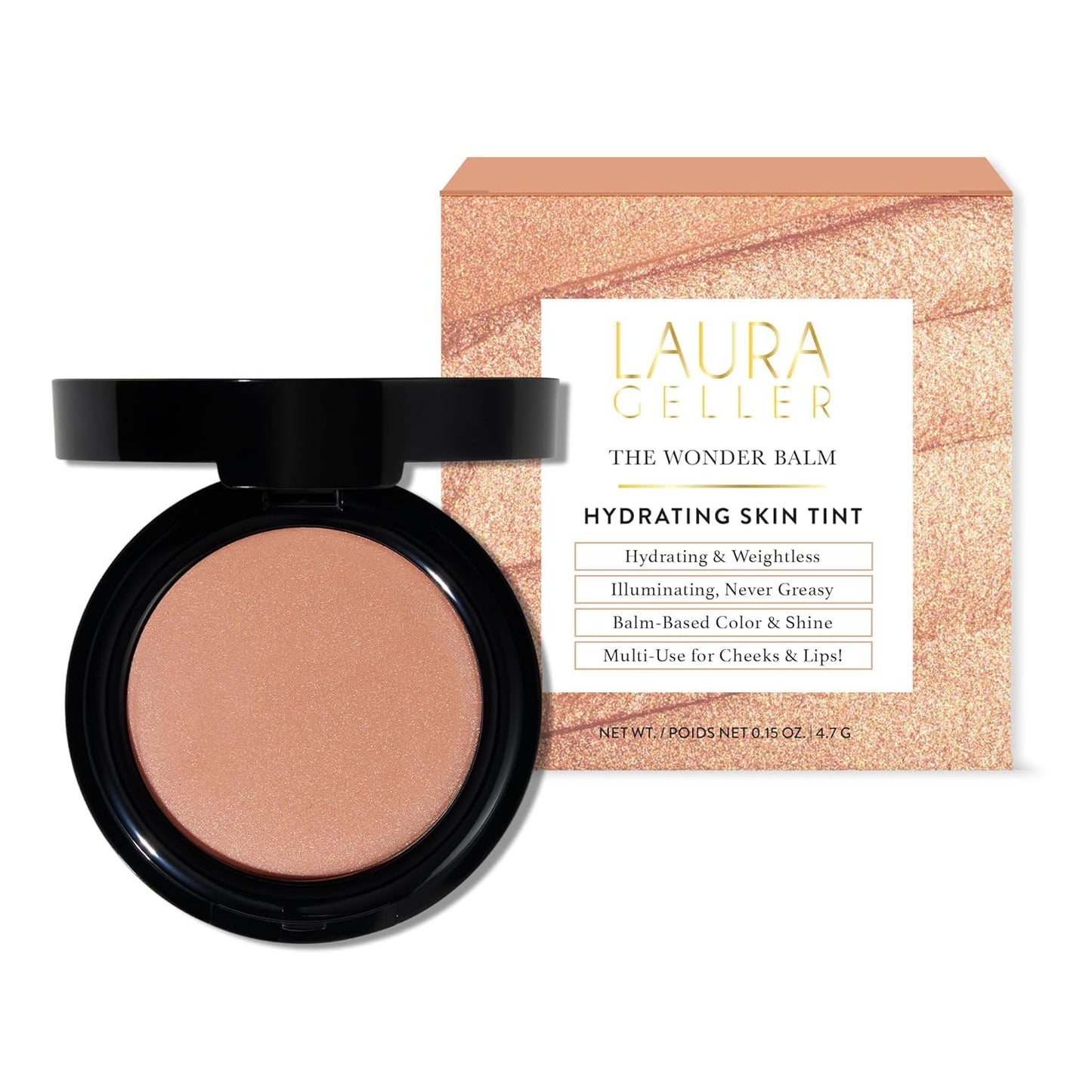 LAURA GELLER NEW YORK The Wonder Balm Complexion Enhancer - Hydrating Weightless Subtle Hint of Color + Glow for Mature Skin - Vegan Squalane - Apply to Cheeks & Lips (01 Nice-n-Natural)