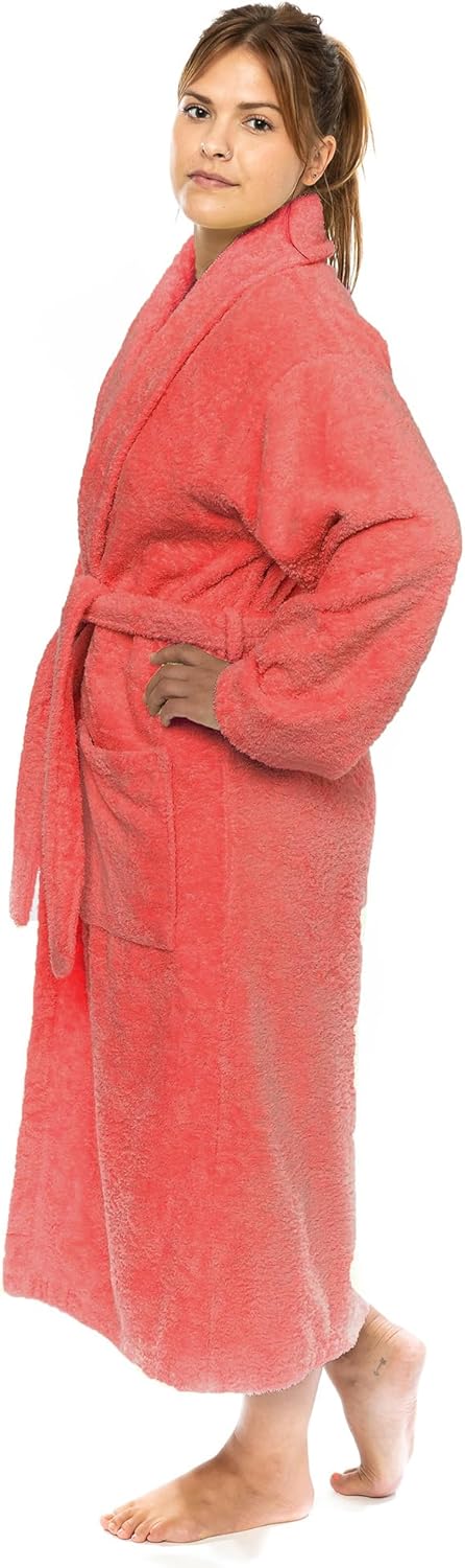 Classic Turkish Towels CTT Premium 100% Turkish Cotton Terry Cloth Bath Robe for Women & Men, Soft & Plush Long Unisex Robe