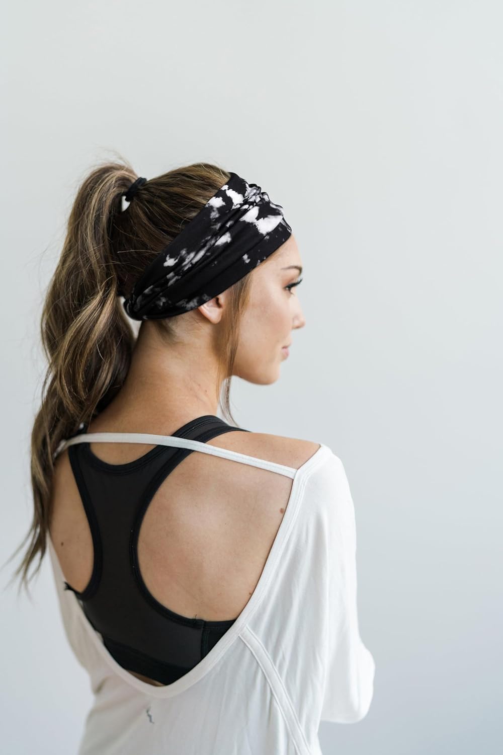 Huachi Tie Dye Headbands for Women Wide Head Wraps Boho Thick Hairbands Large African Sport Yoga Turban Headband Hair Accessories (Pack of 4)