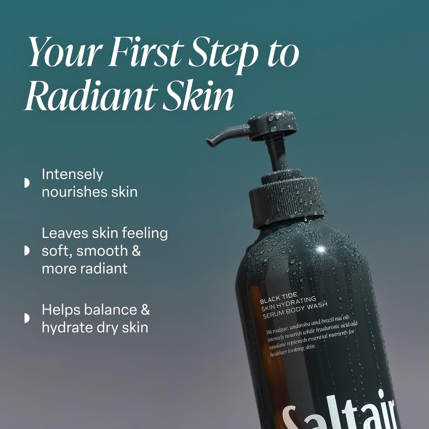 Saltair Body Wash, For Him Scents 2-Pack. Moisturizing Body Cleanser with Monoi Oil and Cupuacu Butter. Luxury Shower Gel for Women and Men. Vegan, Cruelty-Free, Paraben-Free. 2x 17oz Pump Bottles