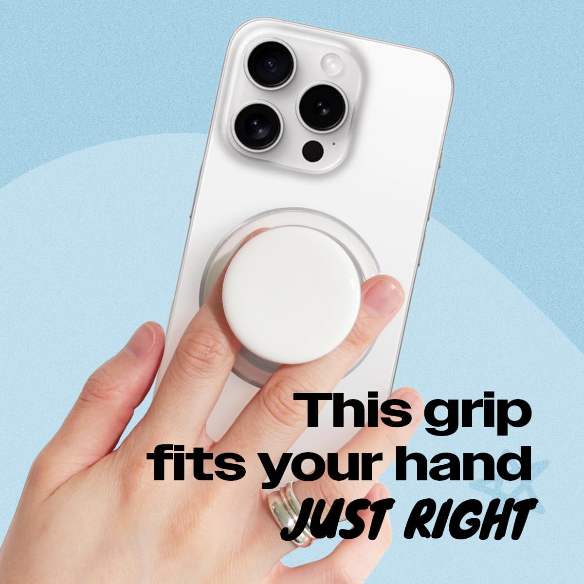 OnTheGrip Cute Solid Macaron Color Round Shape Collapsible Mobile Phone Grip Stand Holder for Smartphone Tablet Cell Phone Accessory (White)