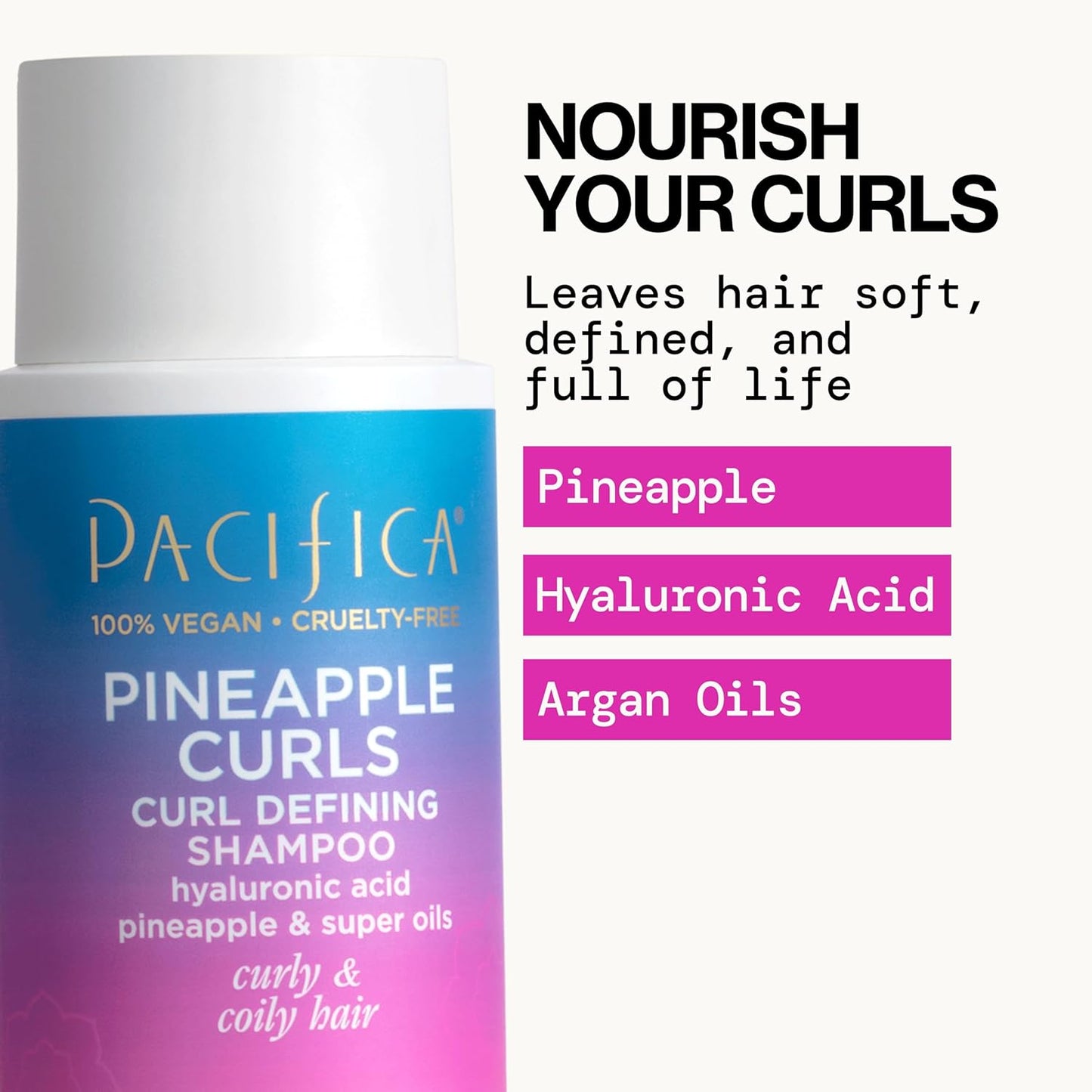 Pacifica Beauty Pineapple Curls 3-Step Hair Care Kit: Curl Defining Shampoo + Conditioner + Pineapple Swirl Curl Cream – Enhances Curls, Reduces Frizz, Vegan & Silicone-Free