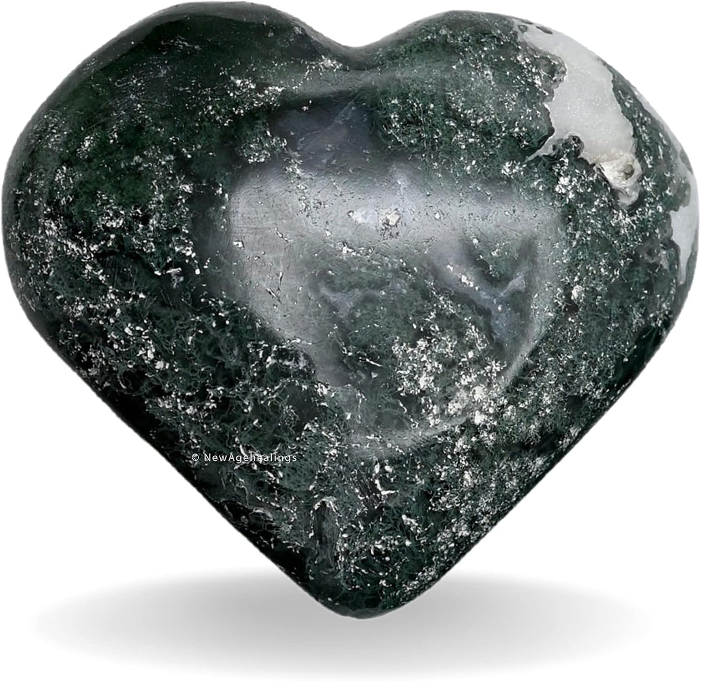 Amazing Gemstone Moss Agate Crystals and Healing Stones - Large Palm Stone Crystals Piedra - Crystal for Good Luck, Balanced Positive Energy, Meditation - Unique Stocking Stuffers, Gifts for Women