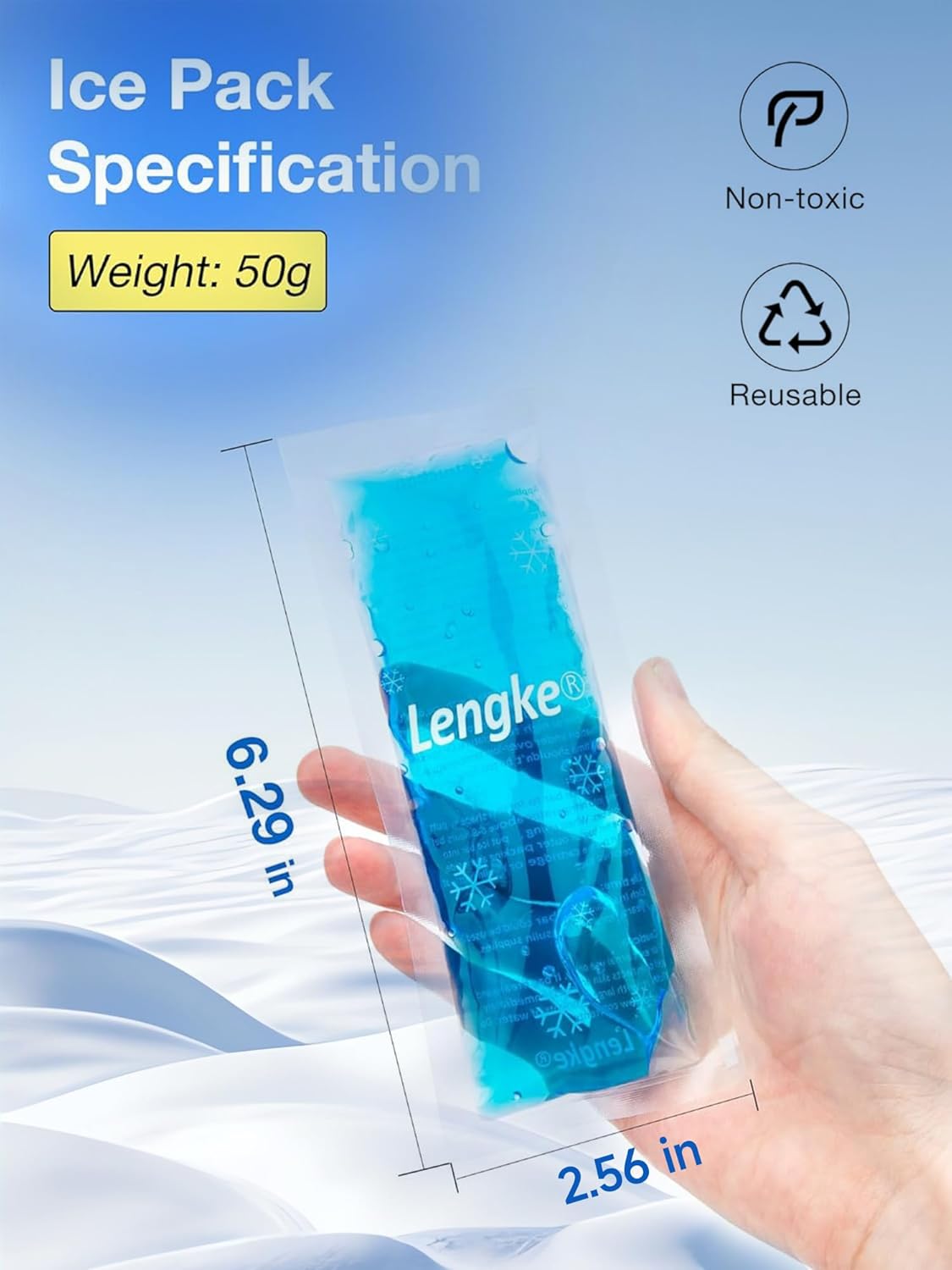 Leng Ke Ice Pack for Insulin Cooler Travel Case TSA Approved - Gel Ice Pack for Travel Medicine Organizer, Small Ice Packs for Diabetic Travel Case and Refrigerated Medicine Travel Case (2 Pack)