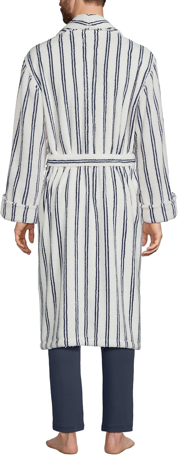 Lands' End Men's Calf Length Turkish Cotton Terry Bathrobe