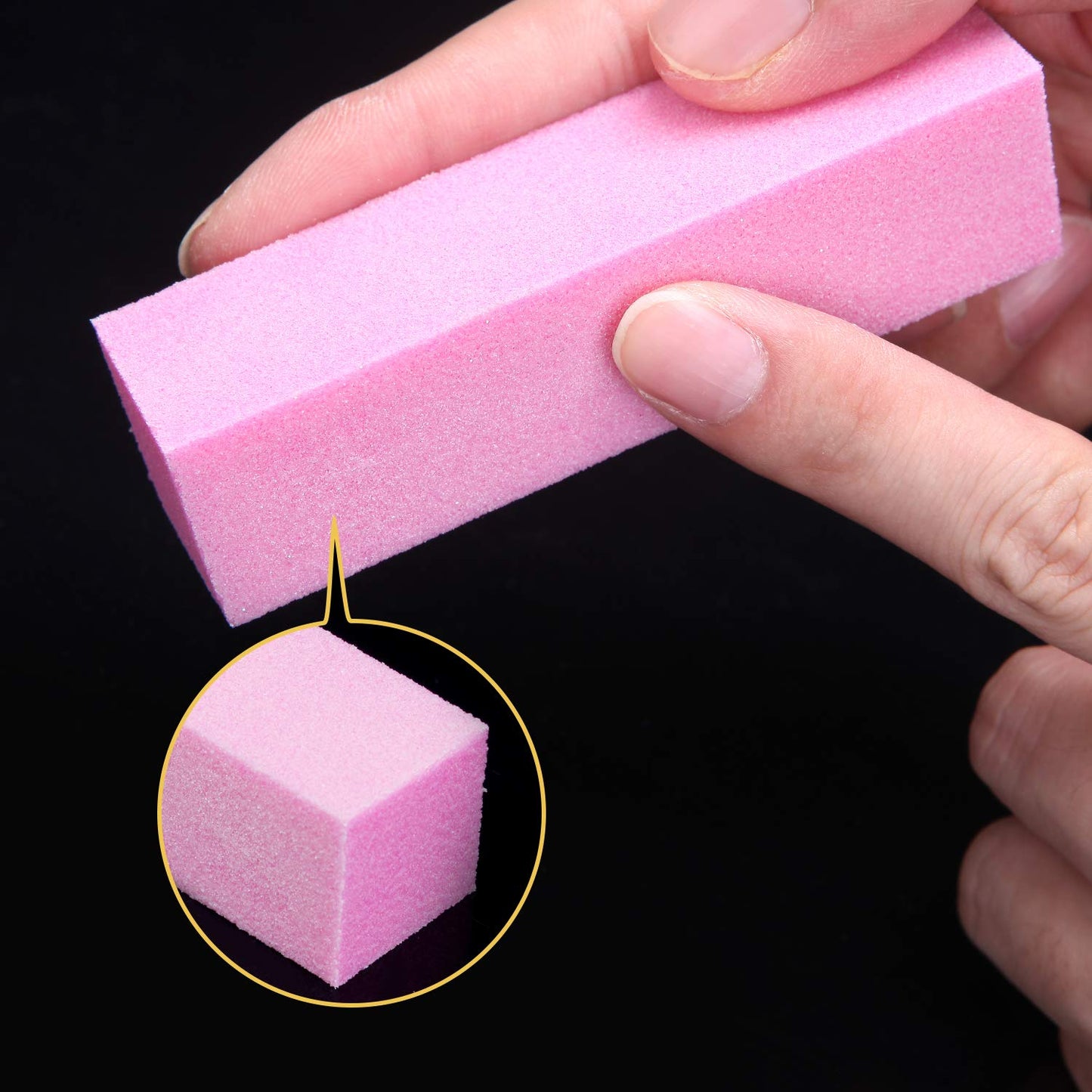 12 Pack Nail Buffer Block 4 Sided Professional Nail File Sanding Block Buffing Blocks for Natural and Acrylic Nails (Pink)