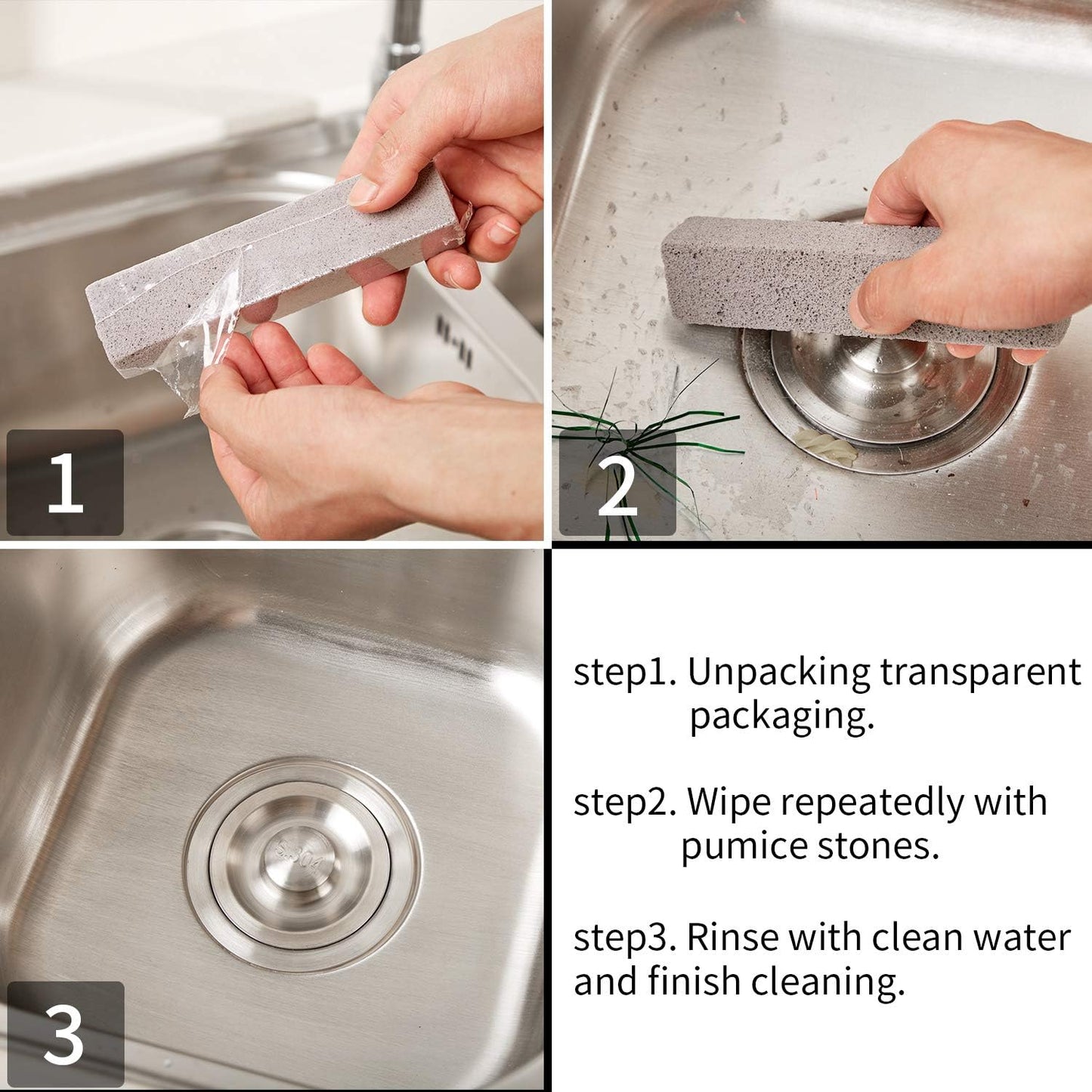 Chinco 200 Packs Pumice Stick for Cheaning, Pumice Scouring Stone Pad Removing Stain Grime Without Leaving Scratches for Kitchen Oven Stove Home Bathroom Toilet Pool House Cleaning Supplies