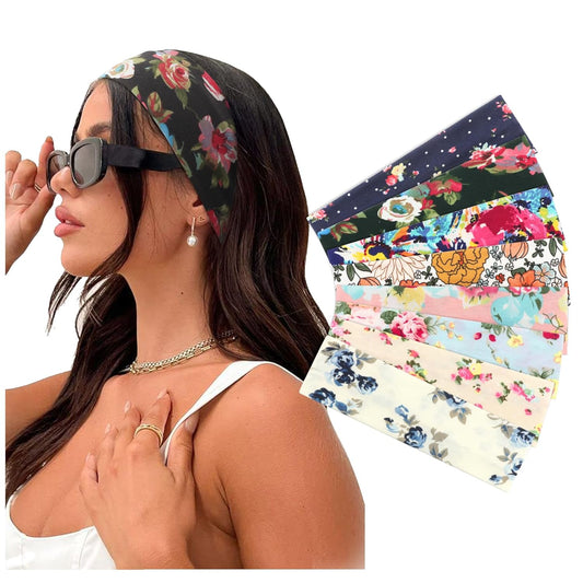 DRESHOW 8 Pack Sports Headbands for Women Non-Slip Stretchy Fashion HairBand Curly Hair Headband Soft Hair Accessories for Daily Wear Workout Yoga Running