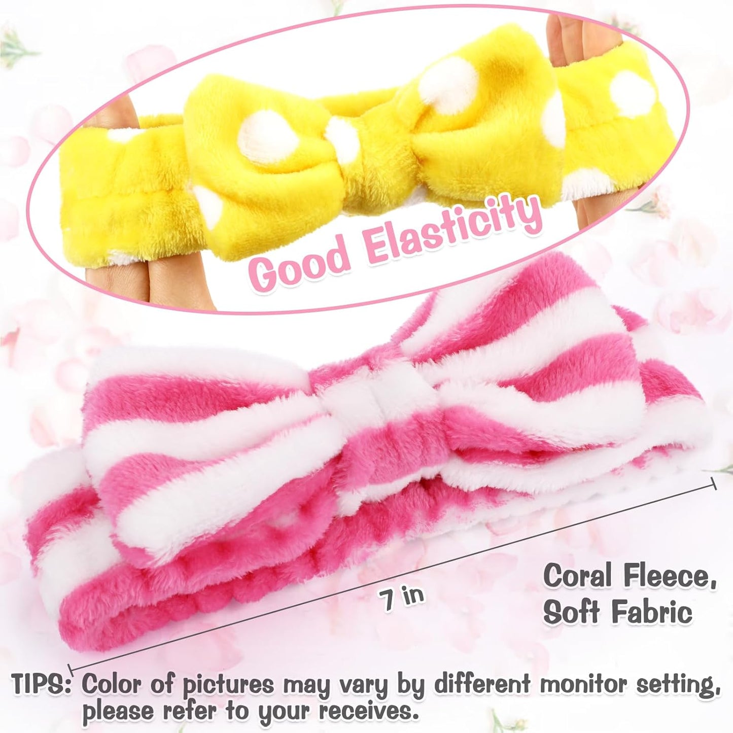 6 Pack Spa Headband for Women Skincare Makeup Headband Soft Coral Fleece Bow Hairband Party Favors Goody Bag Stuffers Christmas Stocking Stuffers for Woman Adult Teen Spa Gifts For Women Gifts Basket