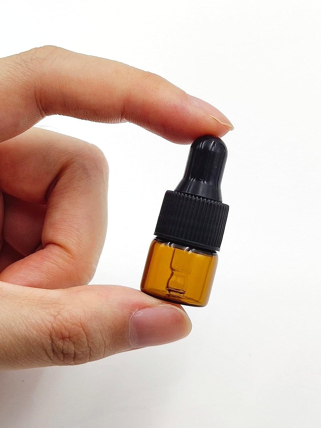 15Packs 1ml Tiny Amber Glass Mini Dropper Bottles for Essential Oils, Cosmetics, and Liquid Small Empty Travel Sample Vials with Dropper and Black Caps