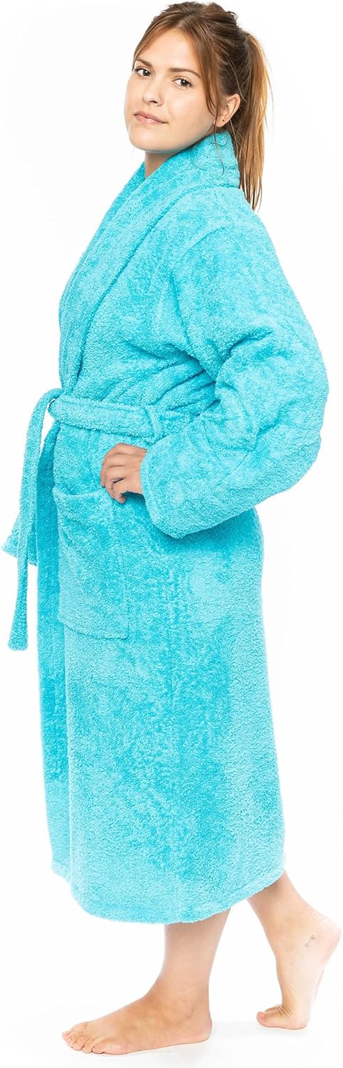 Classic Turkish Towels CTT Premium 100% Turkish Cotton Terry Cloth Bath Robe for Women & Men, Soft & Plush Long Unisex Robe