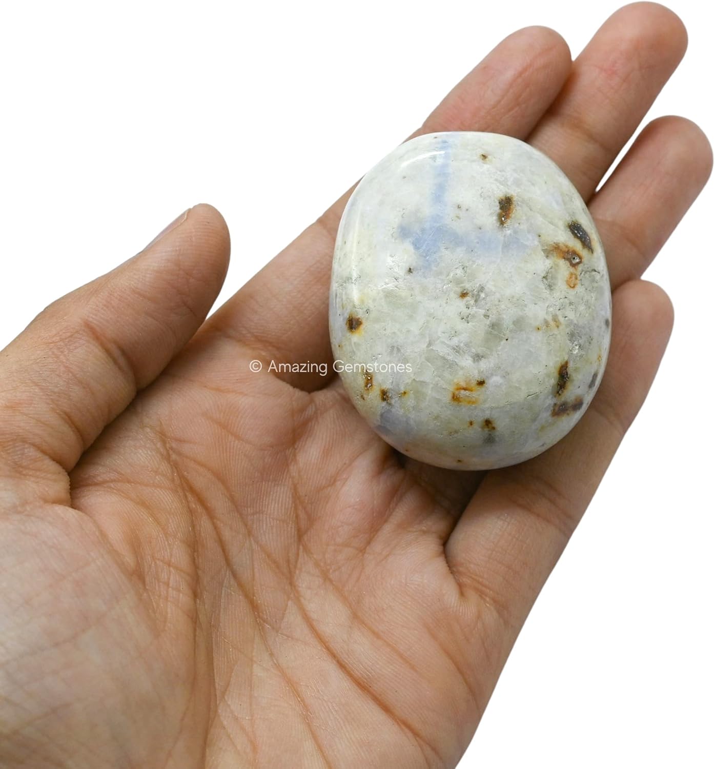 Amazing Gemstone Hackmanite Fluorescent Sodalite Crystals and Healing Stones - Large Palm Stone Crystals Piedra - Crystal for Good Luck, Meditation - Unique Stocking Stuffers, Gifts for Women, Men