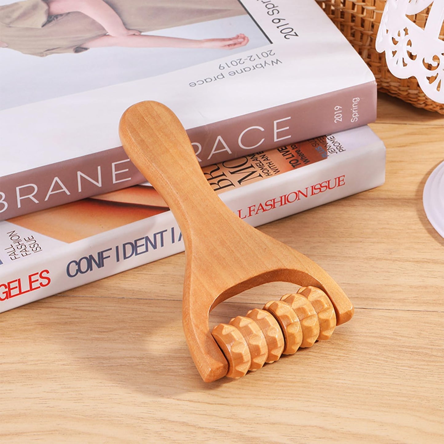 Wood Massage Roller Tools,Body and Face Roller, Handheld Wooden Total Body Massager,Wooden Massager Tool,1 Pieces.