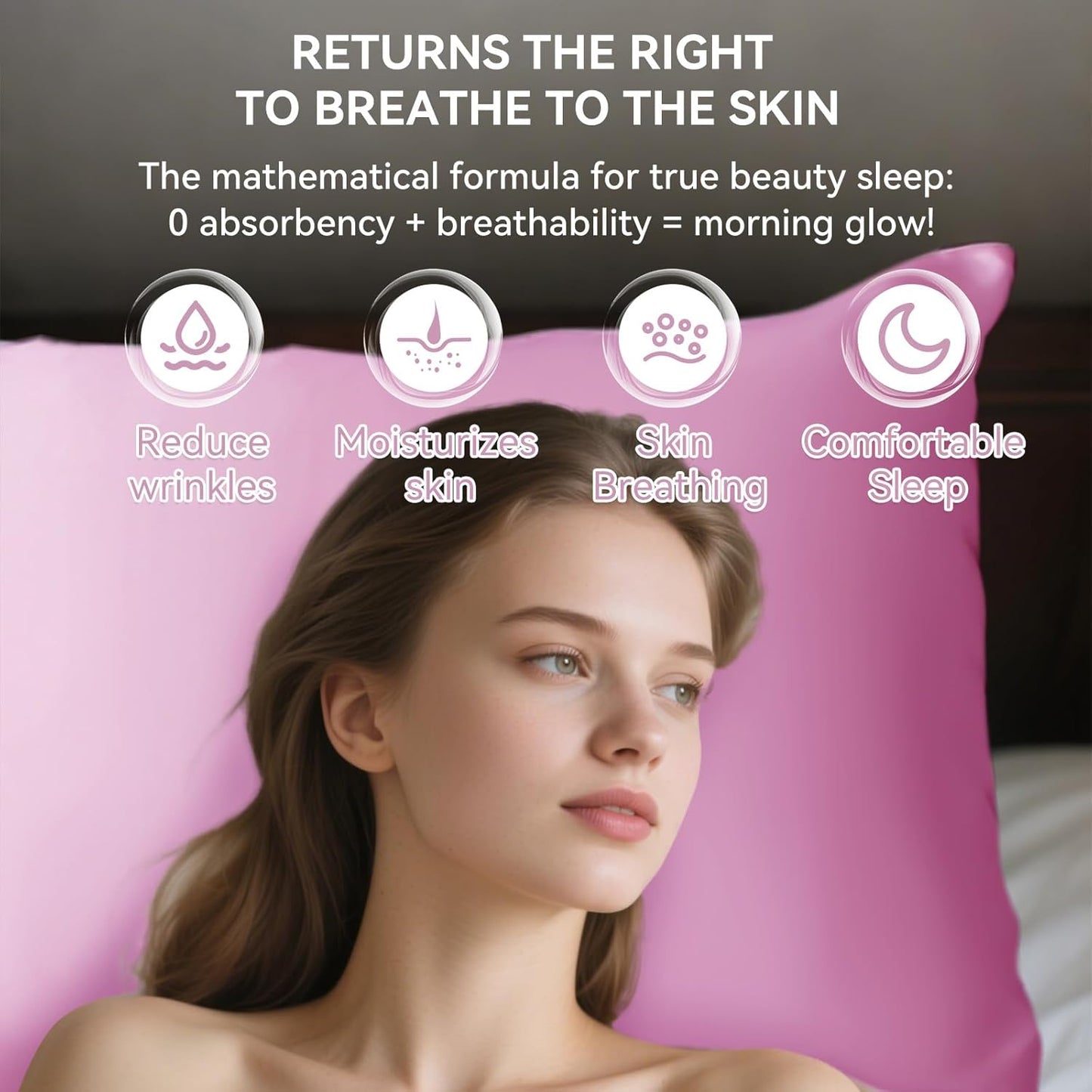 Tyfitb Satin Pillowcase Set for Hair & Skin Care – Cooling, Hypoallergenic, Anti-Frizz, Wrinkle-Free – Soft, Luxurious Pillowcases with Envelope Closure – 2-Pack, Queen Size 20x30, Gift-Ready