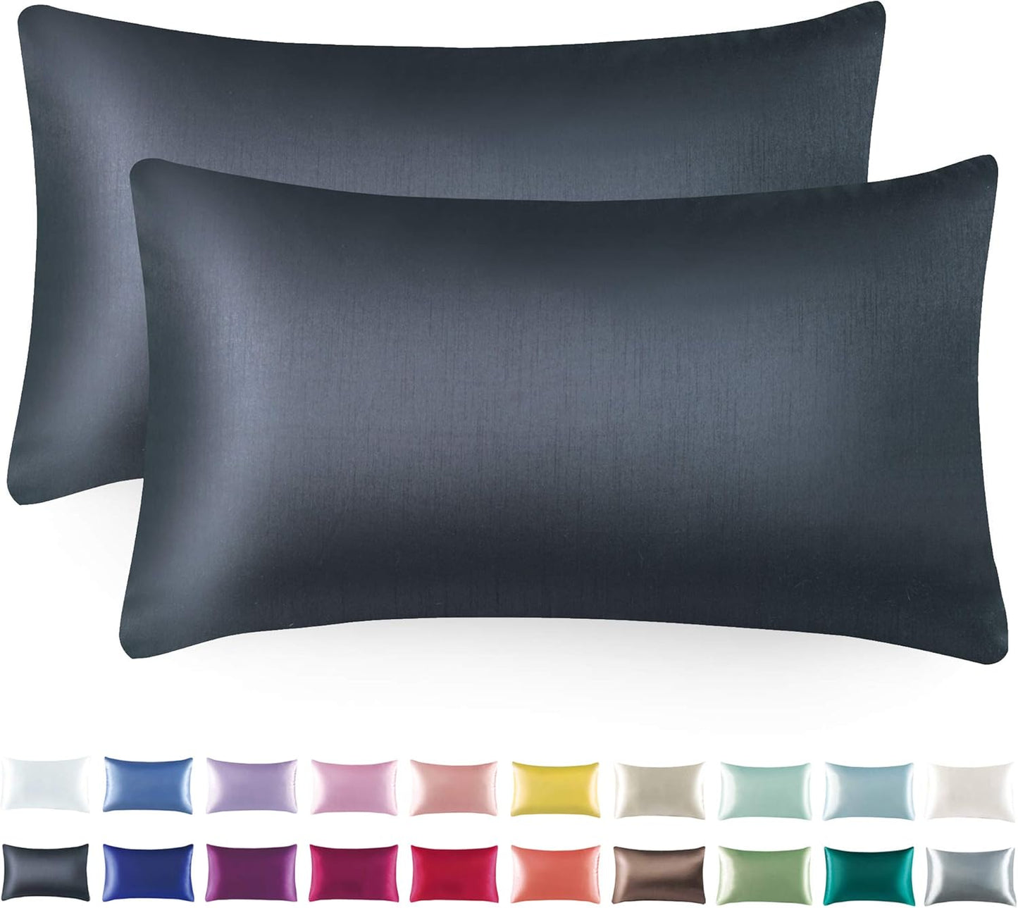 Tyfitb Satin Pillowcase Set for Hair & Skin Care – Cooling, Hypoallergenic, Anti-Frizz, Wrinkle-Free – Soft, Luxurious Pillowcases with Envelope Closure – 2-Pack, King Size 20x36, Gift-Ready