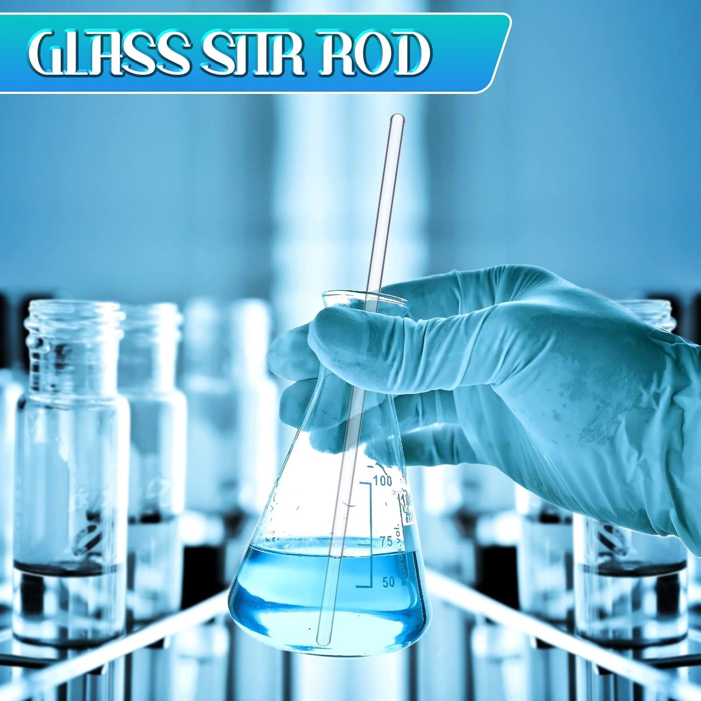 Weewooday Glass Droppers Pipettes Graduated Lab Dropper Glass Liquid Pipette with Big Rubber Hats 20 cm Stir Rod Washing Brush Transfer for Liquid Essential Oil(16 Pieces,Blue,5 Ml, 10 ml)