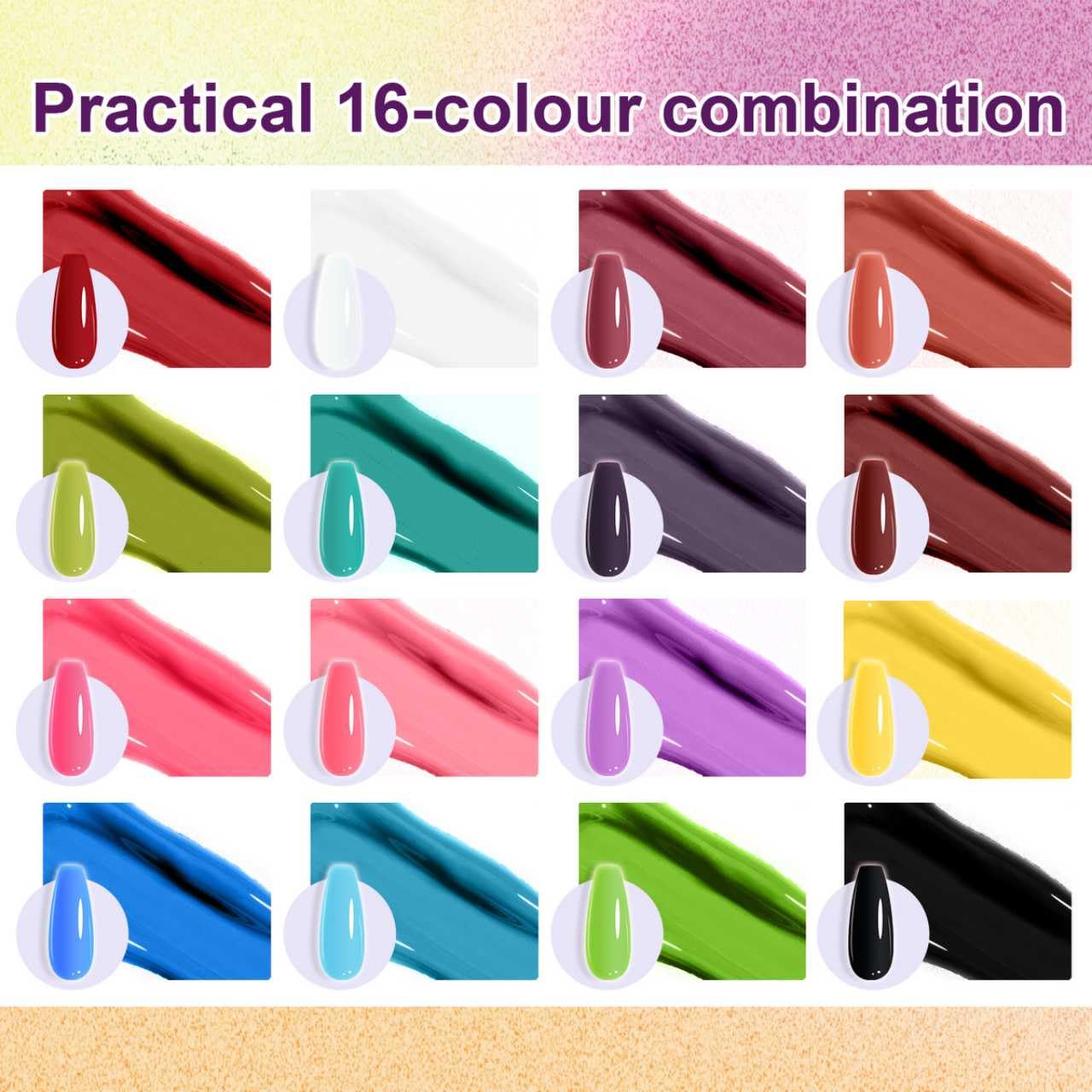 Gradient Painting Gel, 12 Gliter Colors Ombre Gel Nail Polish for Pigment Pat Silver&Gold Aura Nails, French Manicure DIY Nail Art Long-lasting No-wipe Palette25