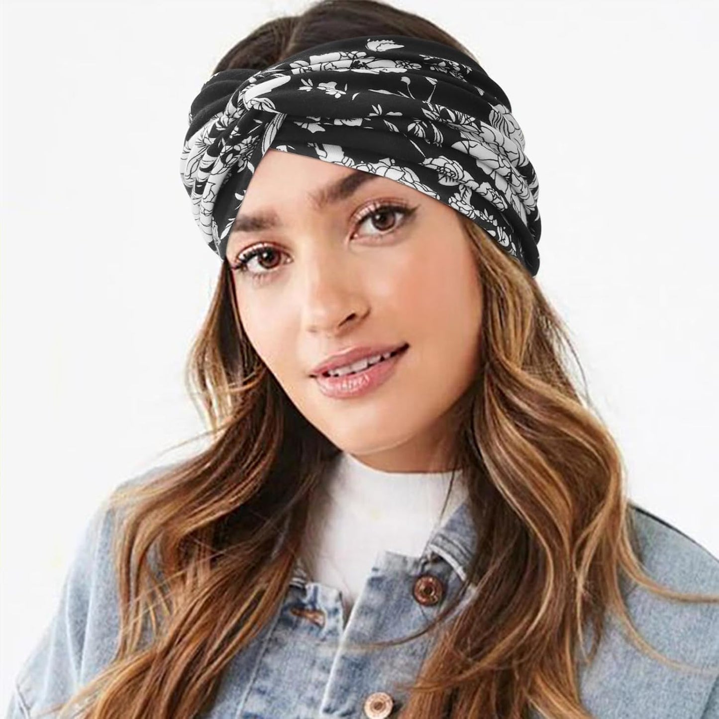 DRESHOW 4 Pack Turban Headbands for Women Wide Vintage Head Wraps Knotted Cute Hair Band Accessories