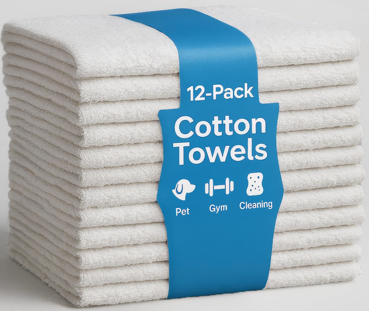 JMR Bulk-Friendly Essentials - Practical Cotton Towels - Economical 22" by 44" Multi-Purpose Towel - Absorbent, Quick-Drying, Soft, Lightweight - Ideal for Pool, Gym, Spa (White) - 36 Pack