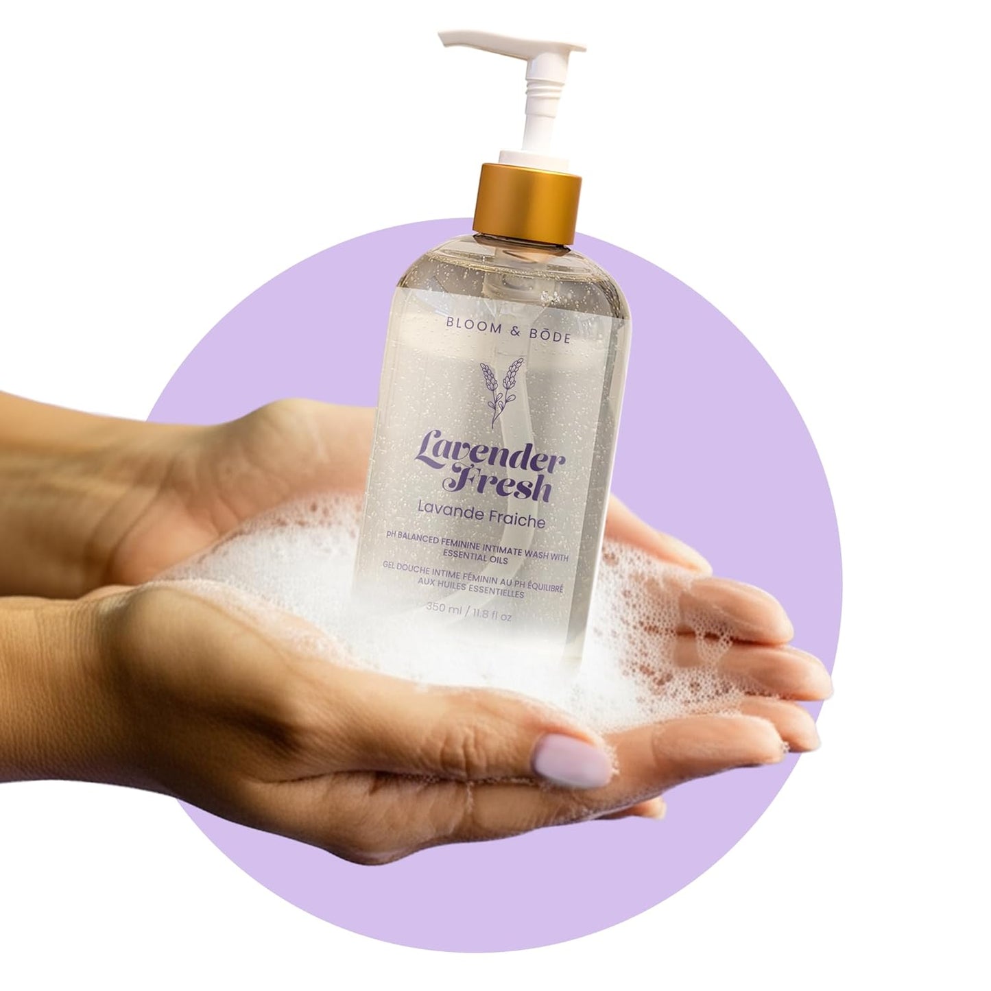 Bloom & Bōde Premium Feminine Intimate Wash - pH Balanced Feminine Wash - Ultra Mosturizing Intimate Wash With Essential Oils & Aloe Vera - Lavender Fresh Scent, 350ml