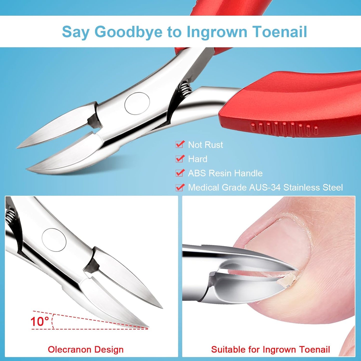 Toenail Clippers for Seniors Thick Toenails, Toe Nail Clippers Adult Long Handle for Men, Sharp Professional Heavy Duty Ingrown Toenail Tool