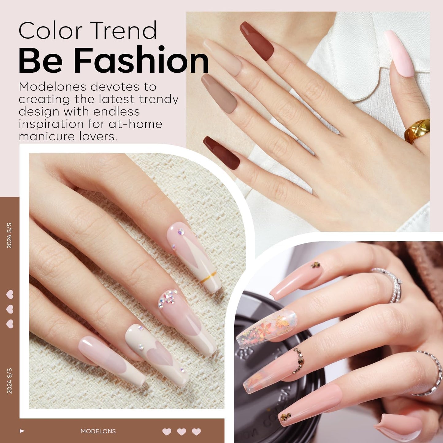 Modelones Nude Acrylic Powder 6 Colors Acrylic Nail Powder Kit Chocolate Brown Latte Soft Tones Cover Powder for Nail Art Extension No Nail Lamp Needed (C2-Going Nude)