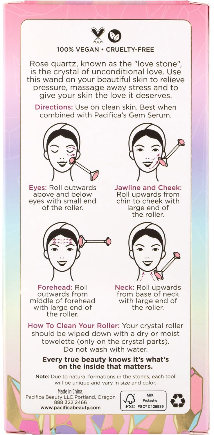 Pacifica Future Youth Stainless Steel Face Roller – Cooling Dual Gua Sha Facial Massager for Sculpting, Contouring & De-Puffing – Anti-Aging Skin Care Tool for Wrinkles & Fine Lines Lymphatic Drainage