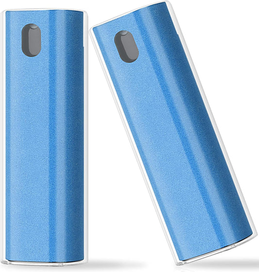 2 Pcs Fingerprint Proof Cleaner, 3 in 1 Touchscreen Mist Spray Wipe Cleaner Soft Fiber Flannel, Safe for All Phones Glasses Tablet Laptop TV Watch Screens (Blue)