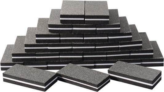 Diesisa Buffer Block Nail File, 100/180 Grit Sponge Nail Buffers for Acrylic Nails, Mini Buffing Block Double Sided for Manicure Tools 30 Count - Black