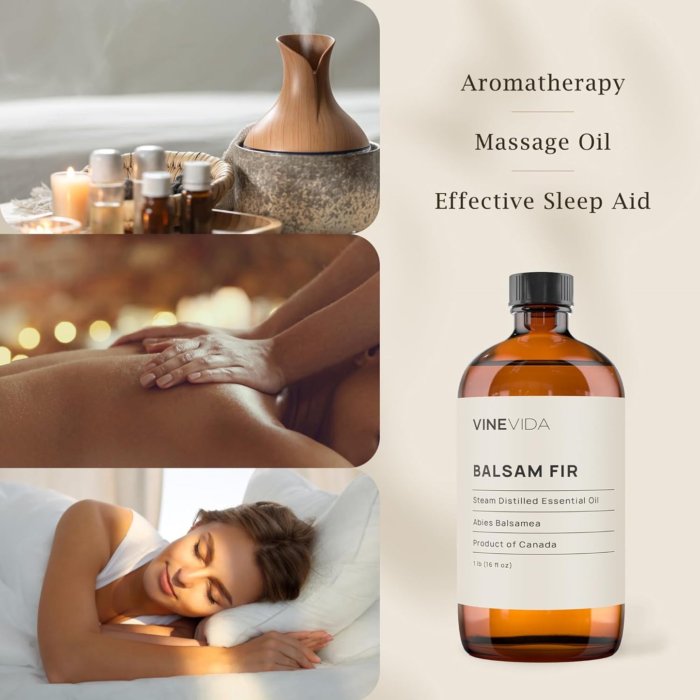 VINEVIDA Balsam Fir Essential Oil 16 oz - Pure, Undiluted