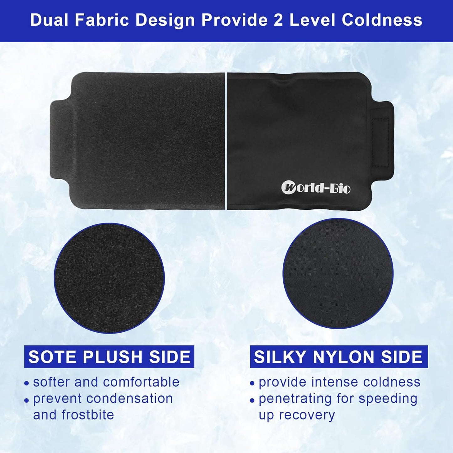 Gel Ice Pack Wrap with Velcro Strap, Ice Pack for Injuries Reusable, Hot and Cold Therapy, Elbow Cold Wrap, Flexible Soft for Arm, Wrist, Hand, Foot, Ankle