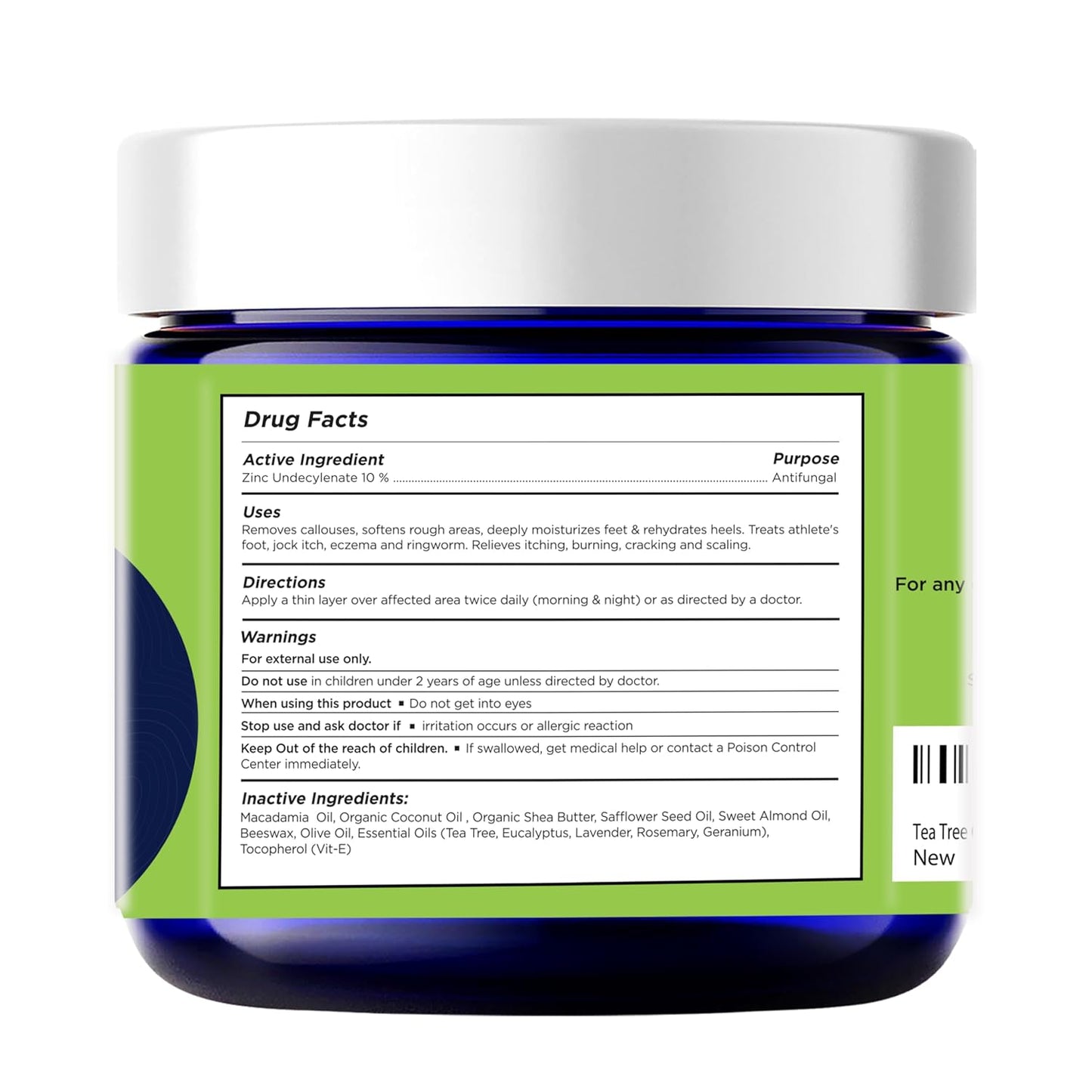 Tea Tree Oil Balm – Moisturizer for Dry Cracked Feet – Instantly Hydrates & Soothes Irritated Skin & Athlete's Foot – Best Care for Women and Men – Made in USA