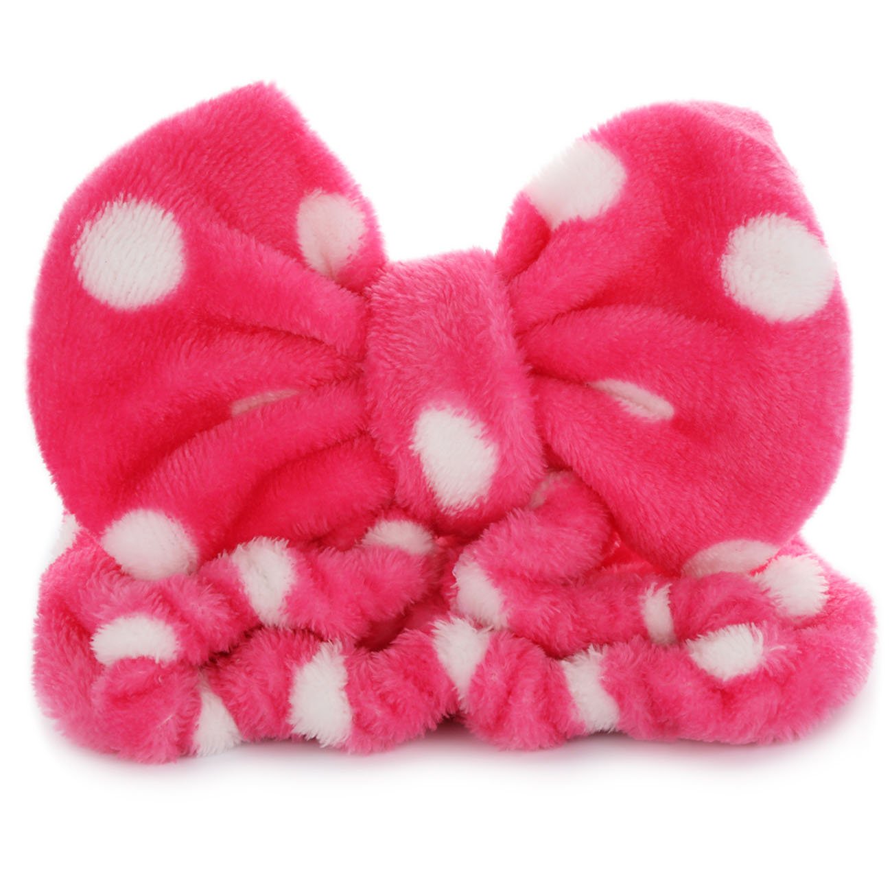 Hairizone Makeup Wrap Headband for Facial Wash Shower Hairband Adjustable Elastic Bowknot Cosmetics Hair Band for Women (Roseo)