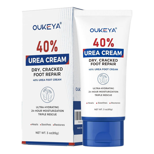 OUKEYA Urea Cream 40 Percent Tube 3 Oz, Foot & Hand Cream for Dry Cracked, 40 per Urea Lotion for Feet Maximum Strength